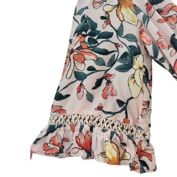 Lulu’s Hello, Darling Blush Pink Floral Print Off-the-Shoulder Dress Size XS - Picture 7 of 7